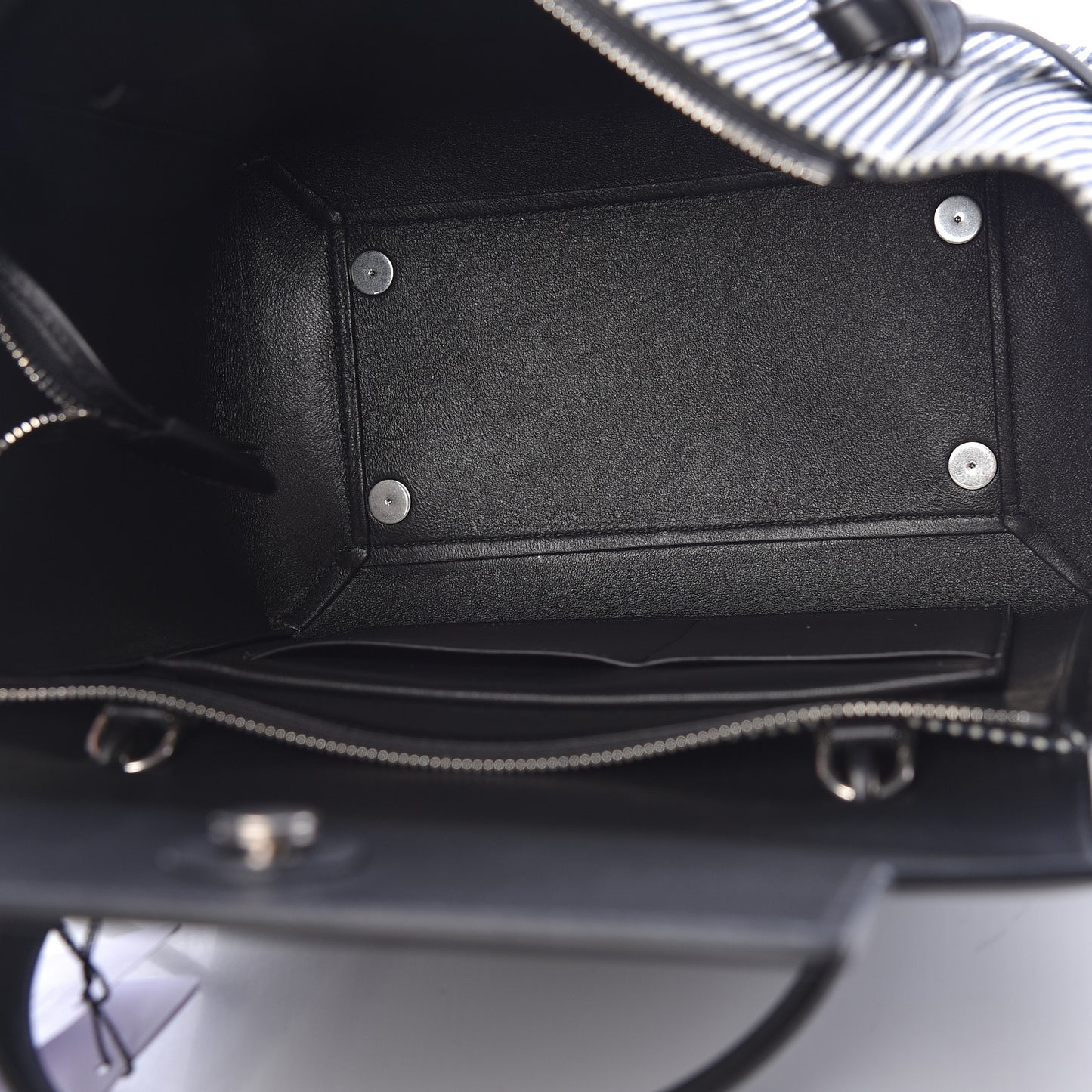 Cotton Canvas Calfskin Mini Belt Bag Navy White