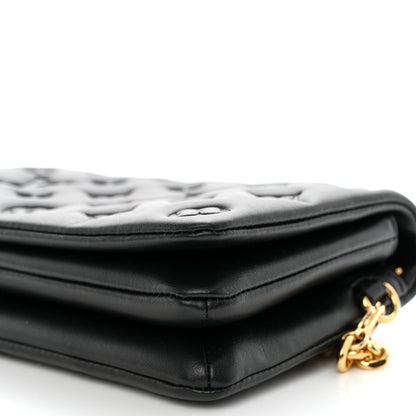 Louis Vuitton Lambskin Embossed Monogram Pochette Coussin Black 9 of 10