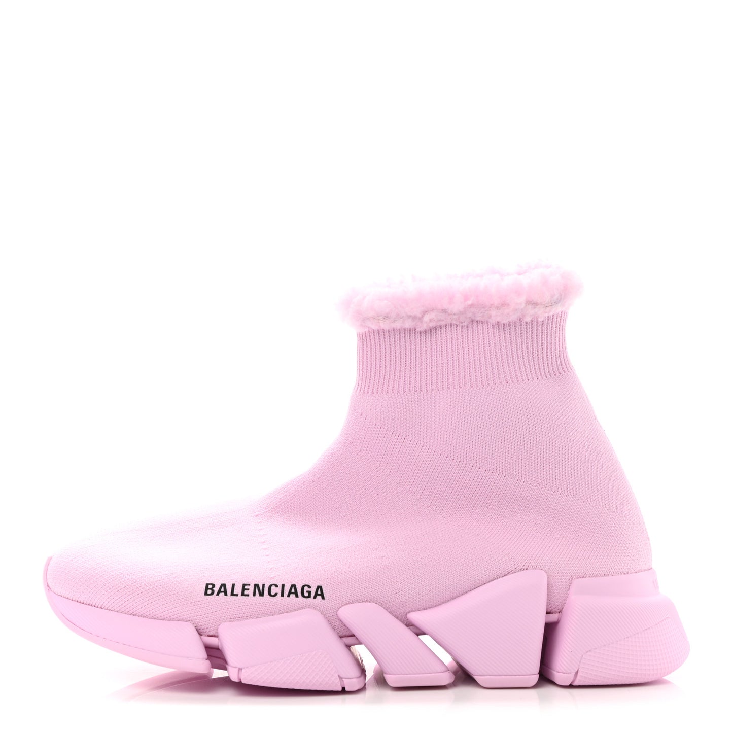 Technical 3D Recycled Knit Faux Fur Womens Speed 2.0 Sneakers 38 Light Pink