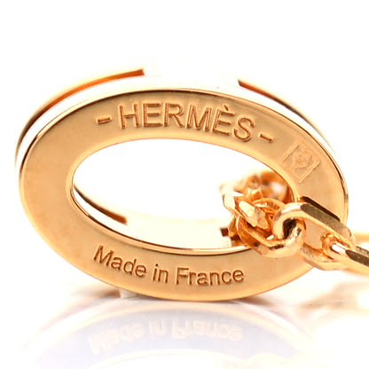 Hermes Lacquered Gold Mini Pop H Pendant Necklace Marron Glace 4 of 5