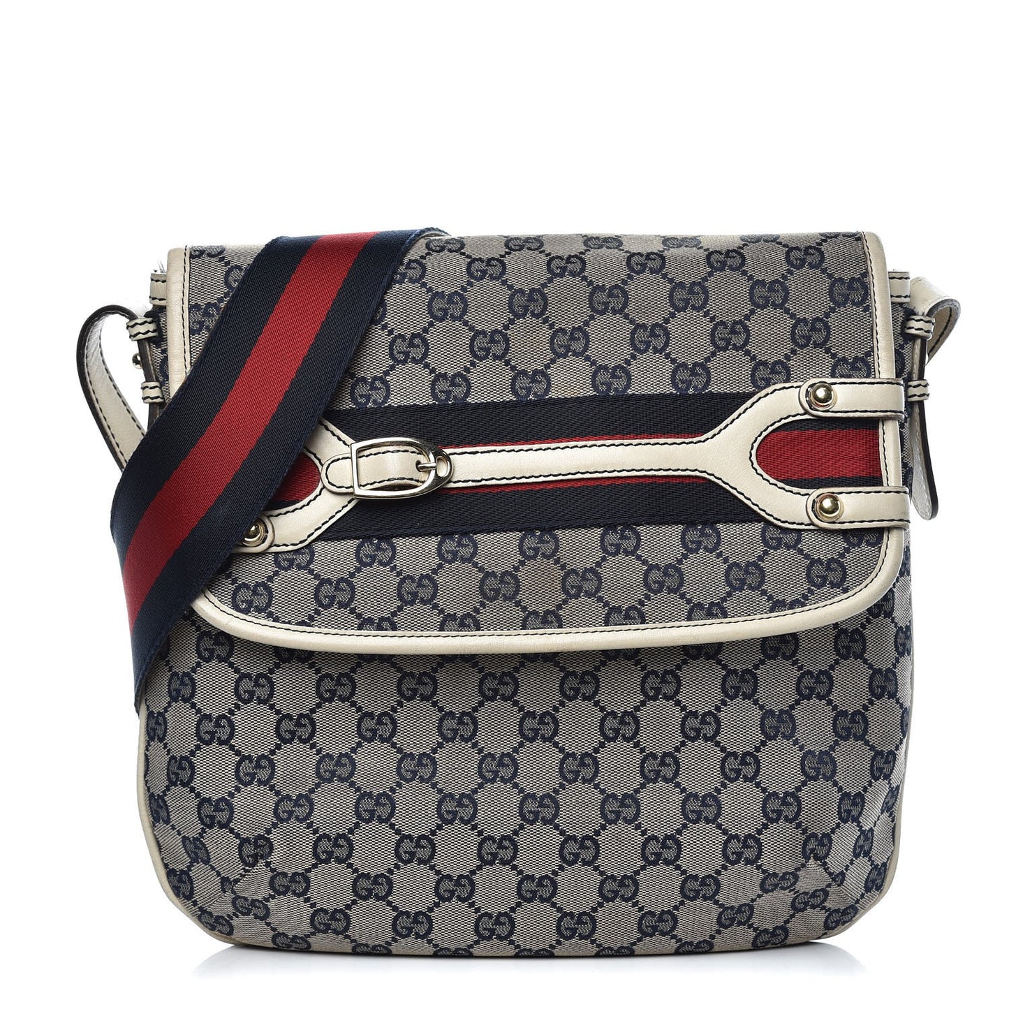 Monogram Web Crossbody Messenger White Navy