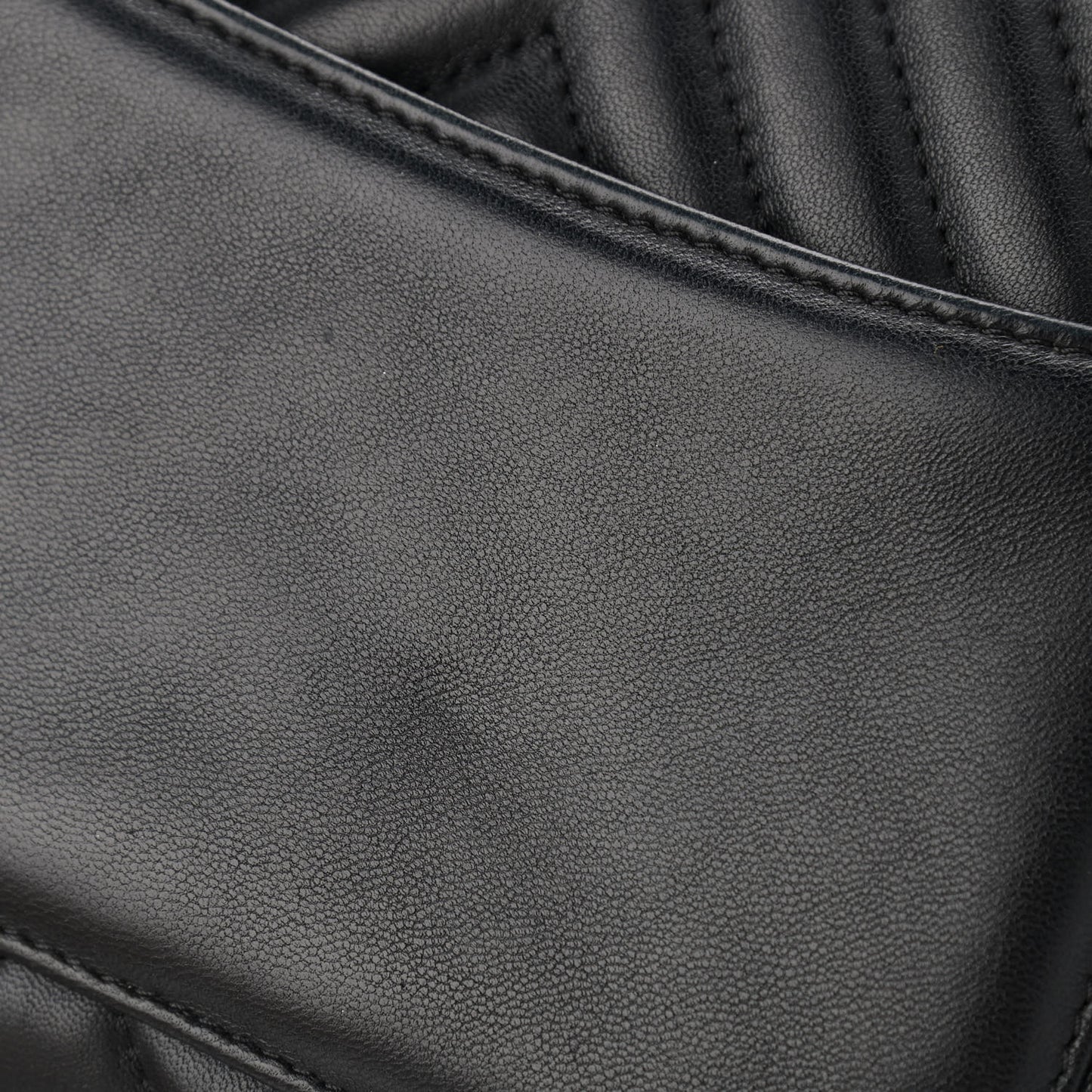 Lambskin Reverse Chevron Quilted Round Top Handle Flap Black