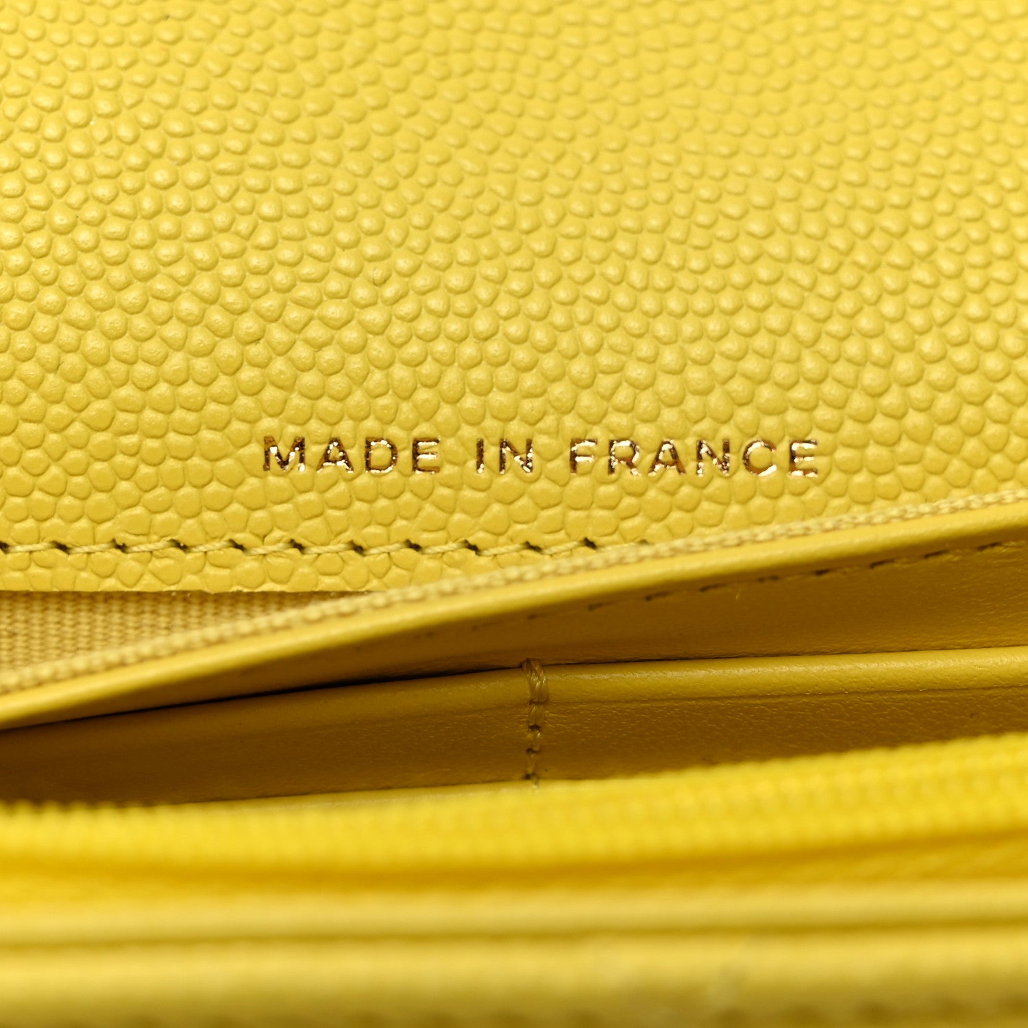 Chanel Caviar Quilted Large Gusset Flap Wallet Yellow 7 of 8