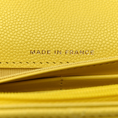 Chanel Caviar Quilted Large Gusset Flap Wallet Yellow 7 of 8