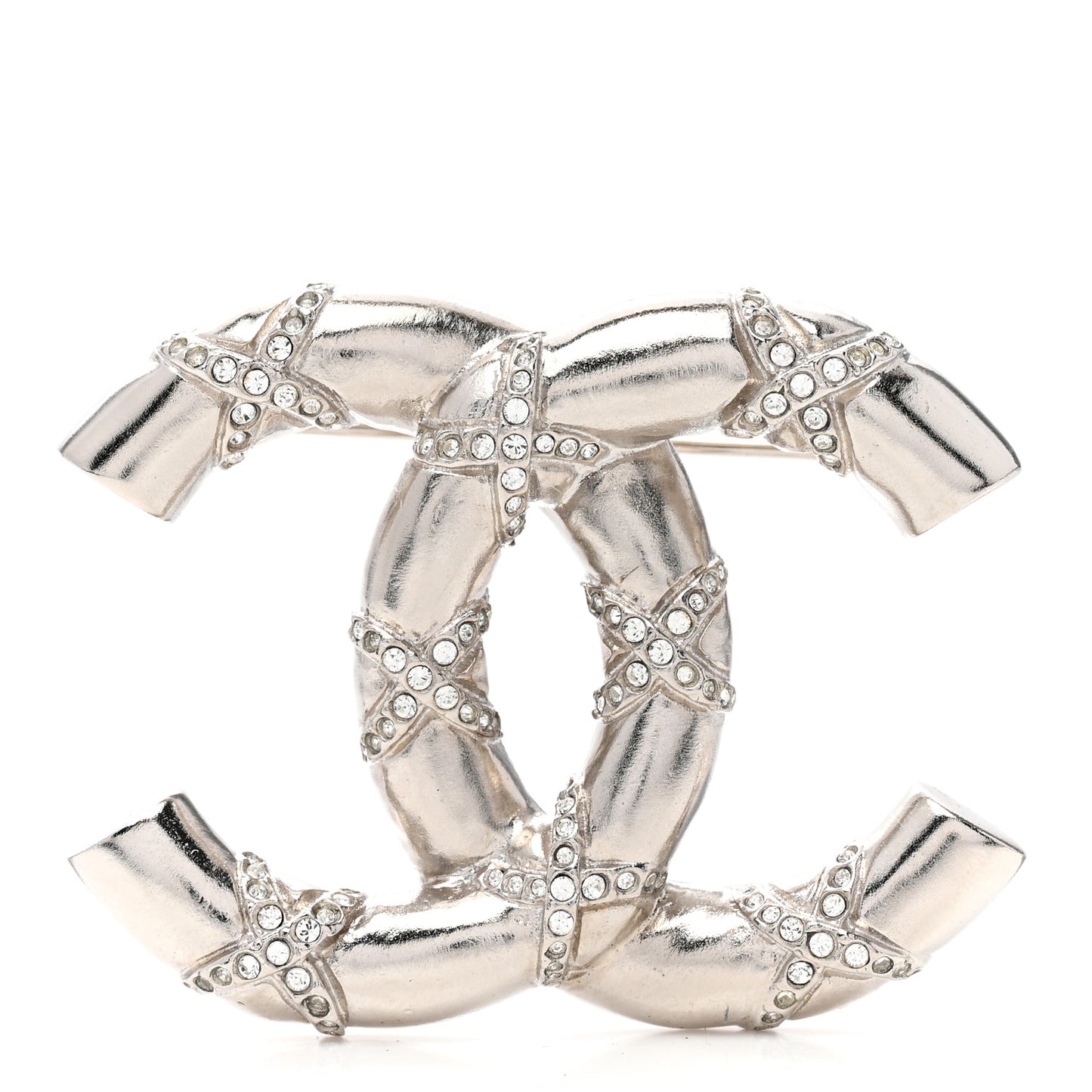 Crystal CC Brooch Silver
