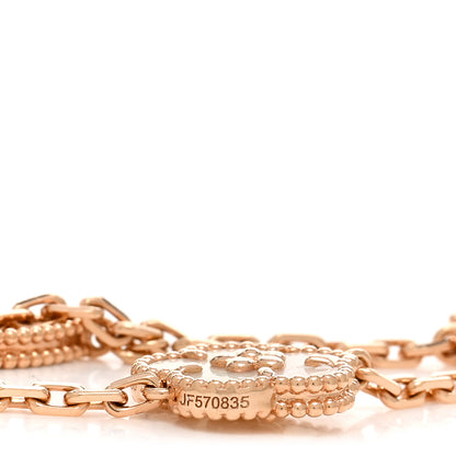 Van Cleef & Arpels 18K Rose Gold Carnelian Mother of Pearl Onyx 5 Motifs Lucky Spring Bracelet 4 of 5