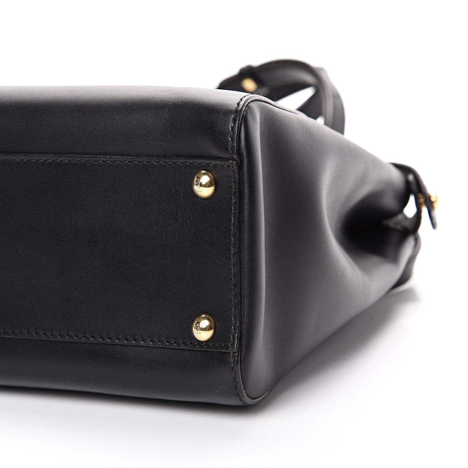 Fendi Vitello Morgan Fabric Jacquard Pequin Medium Peekaboo Iconic Satchel Black Tobacco 11 of 12