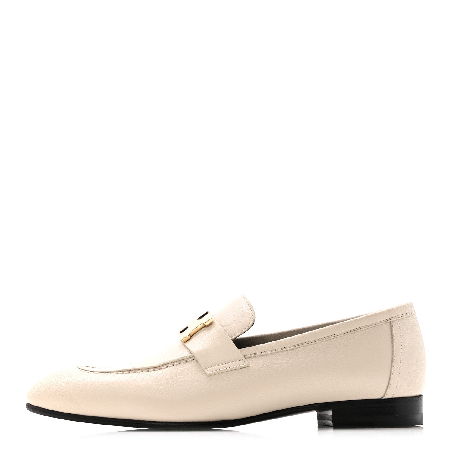 Hermes Calfskin Womens Paris Loafers 37 White 1 of 13