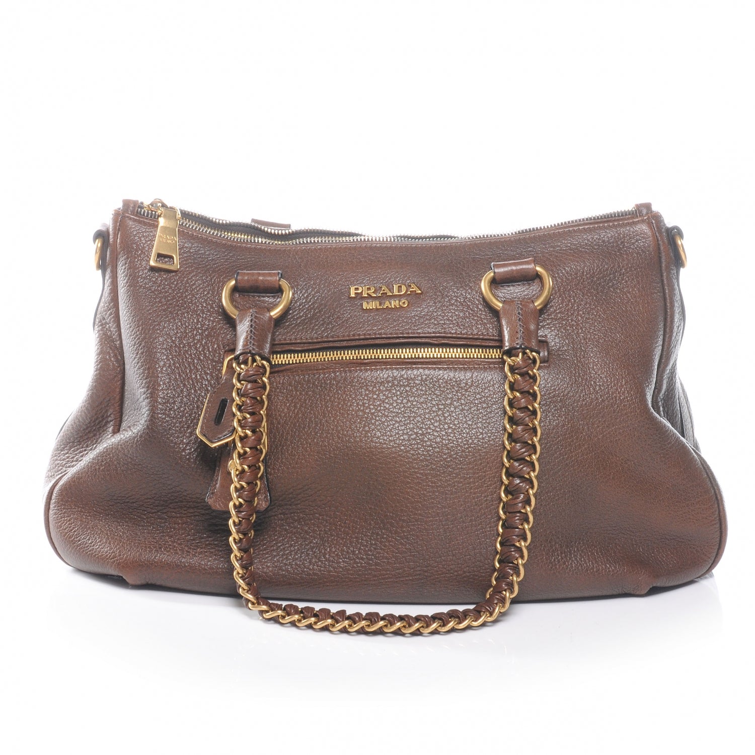 Prada Cervo Lux Deerskin Chain Bag Bruciato 1 of 9