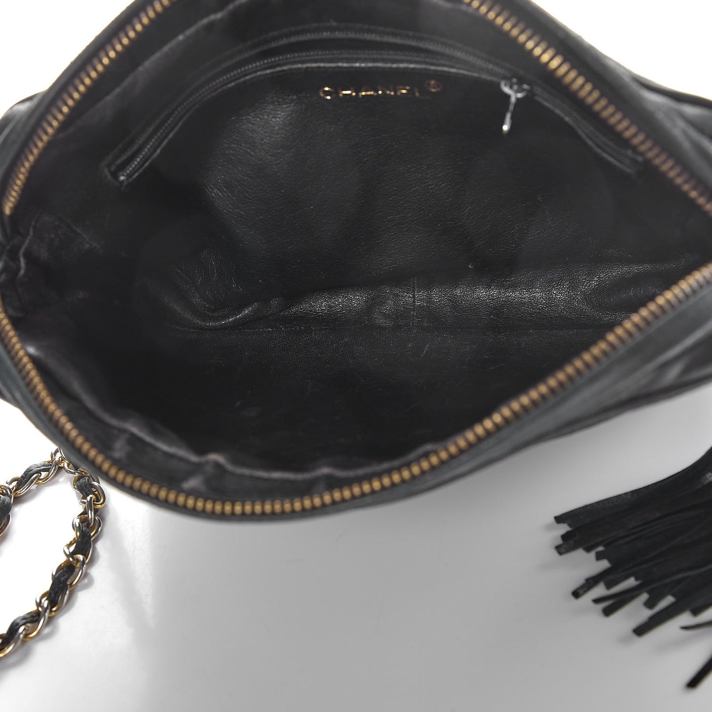 Lambskin Tassel Camera Case Black
