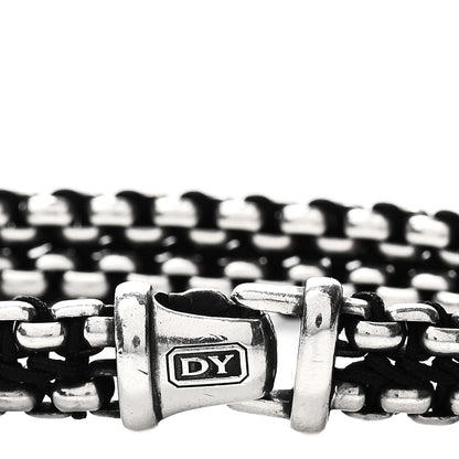David Yurman Sterling Silver Woven Box Chain Bracelet Black 3 of 4