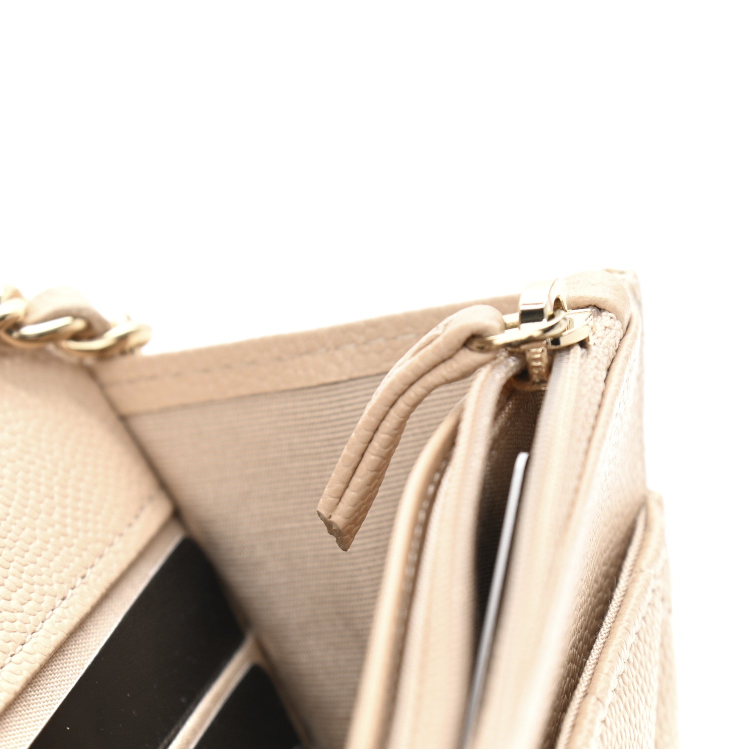 Chanel Caviar Quilted Coco Candy Wallet On Chain WOC Beige 12 of 15