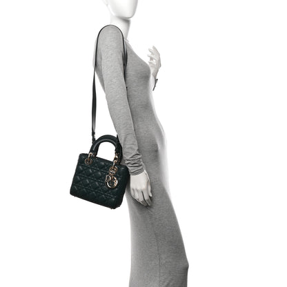 Christian Dior Lambskin Cannage Small My ABCDior Lady Dior Dark Green 2 of 10