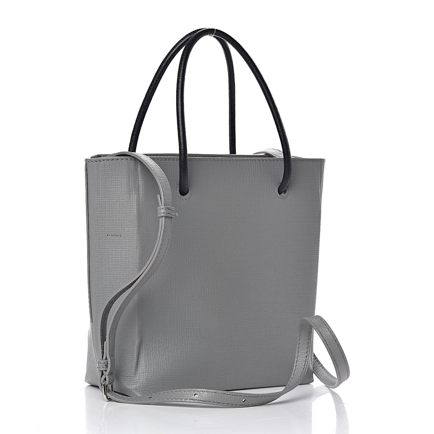 Calfskin Logo XXS Shopping Tote Gris Fossile