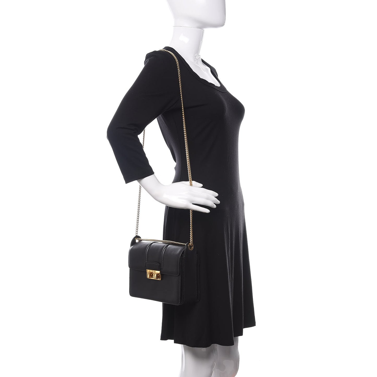 Smooth Calfskin Small Jiji Shoulder Bag Black