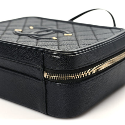 Chanel Caviar Quilted Medium CC Filigree Vanity Case Black 10 of 10