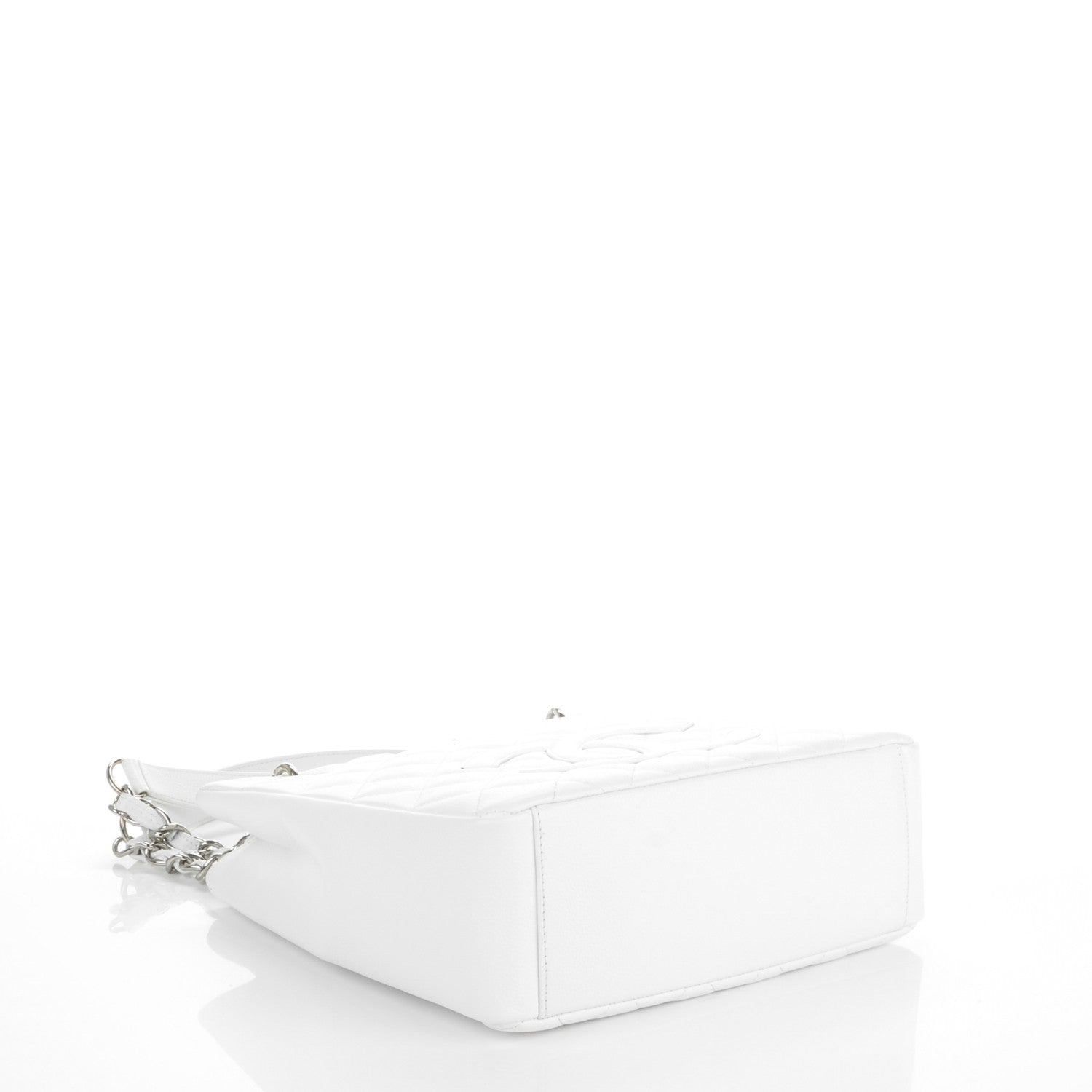 Chanel Caviar Quilted Petit Shopping Tote PST White 4 of 8