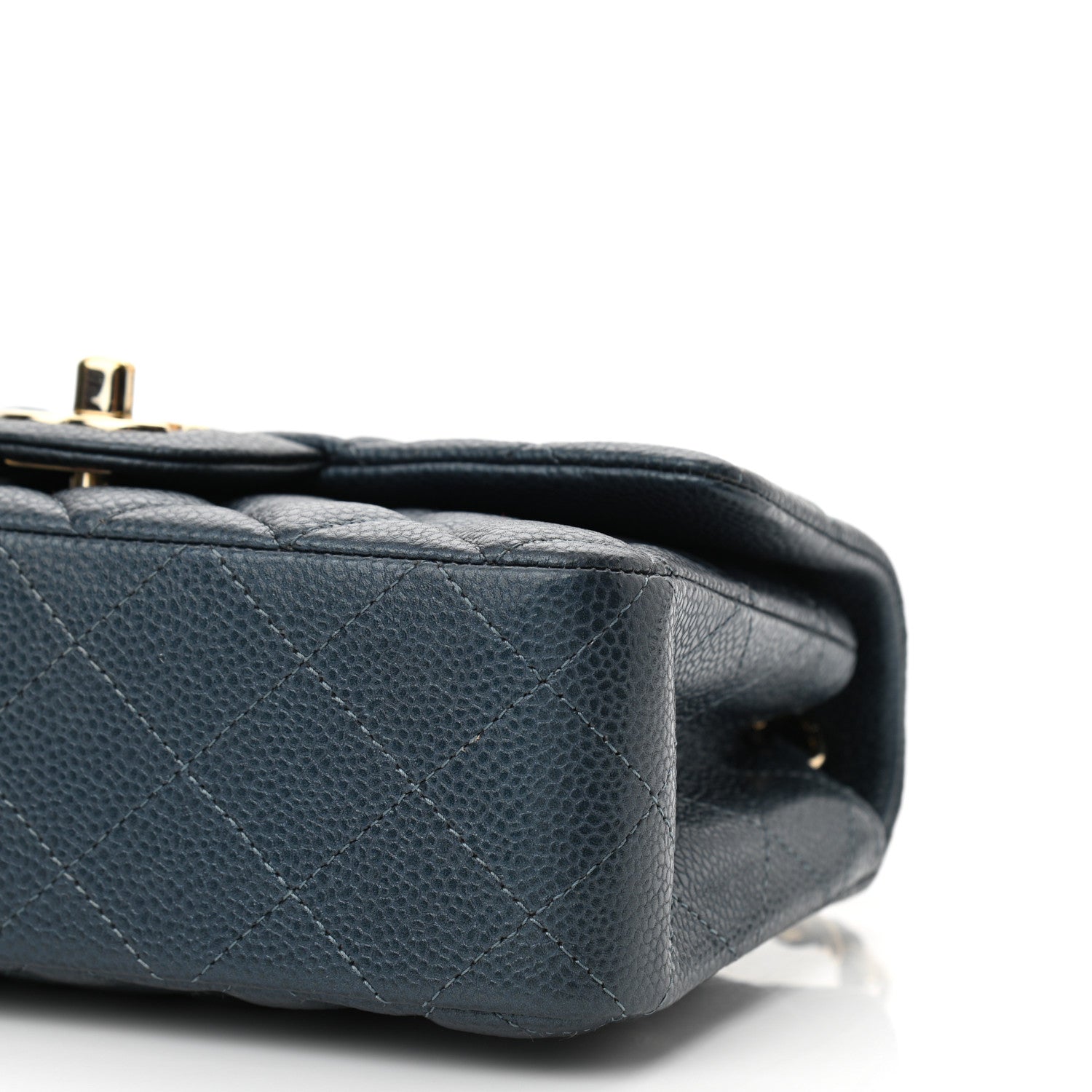 Chanel Iridescent Caviar Quilted Mini Rectangular Flap Dark Blue 9 of 10