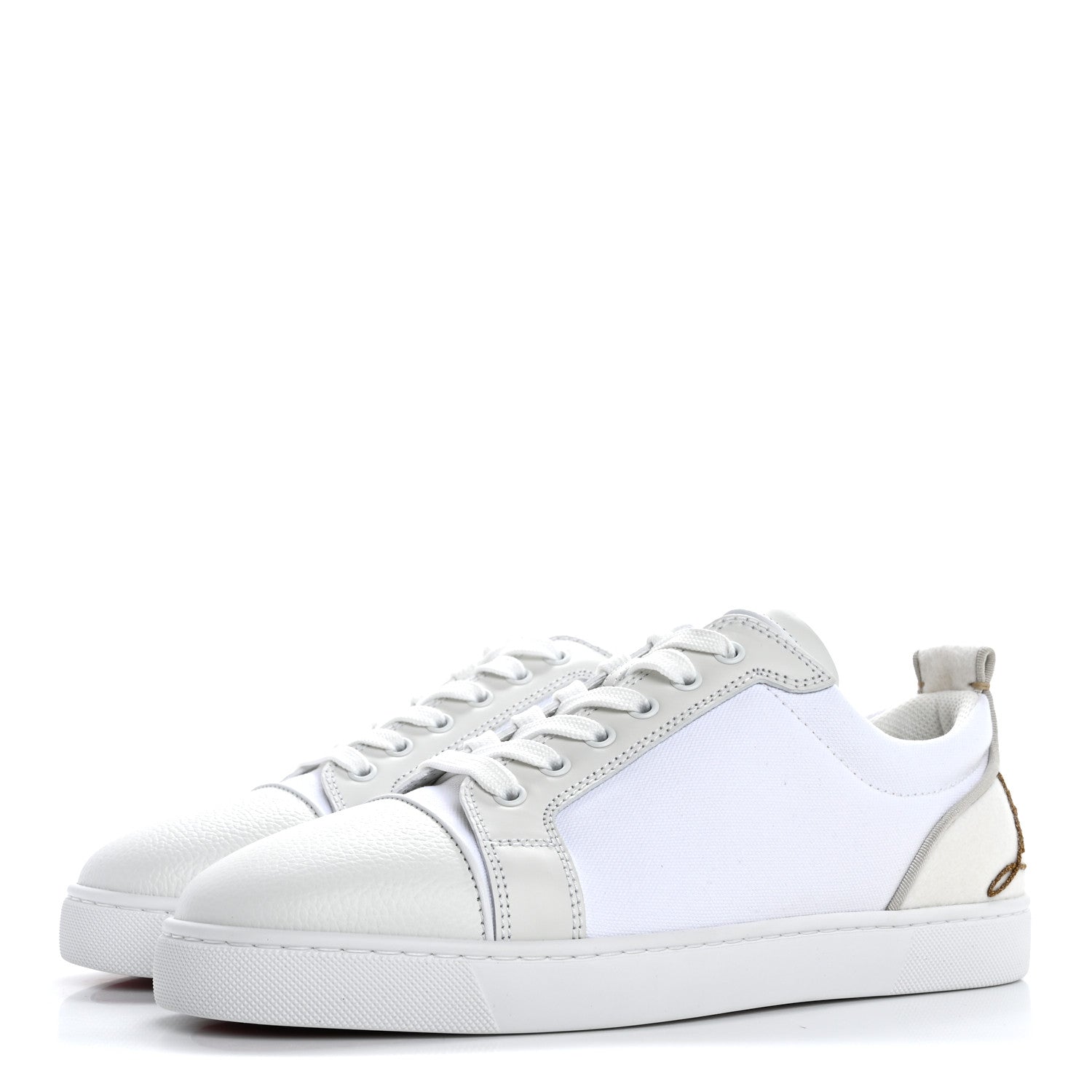 Christian Louboutin Calfskin Mens Fun Junior Low Top Sneaker 42.5 White 4 of 10