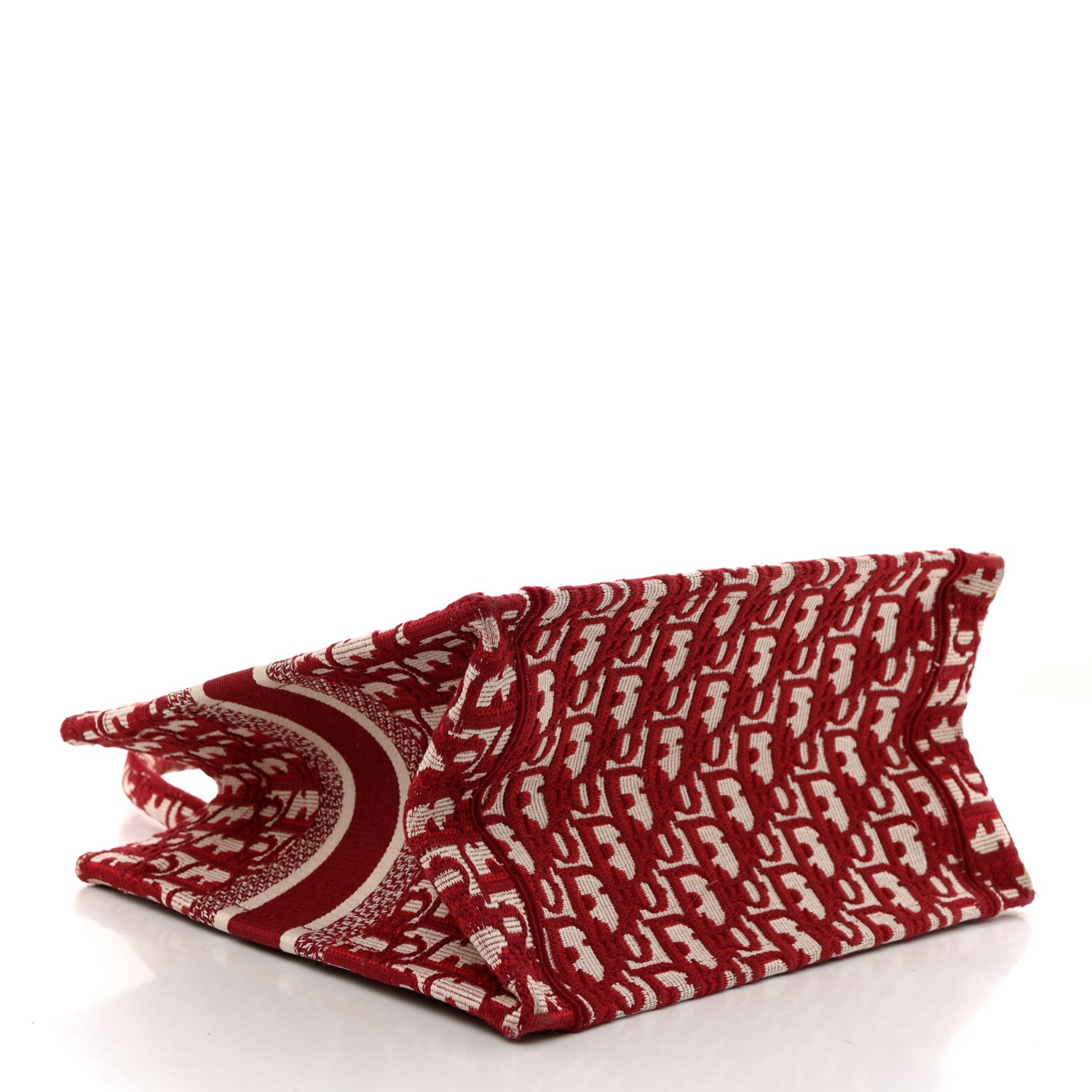 Christian Dior Oblique Small Book Tote Burgundy Multicolor 4 of 10