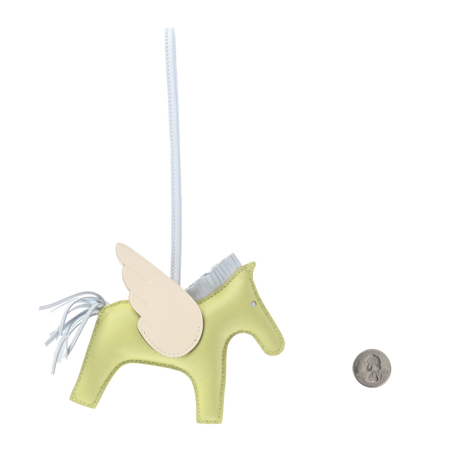 Milo Lambskin Grigri Rodeo Pegase Horse Bag Charm MM Jaune Bourgeon Bleu Brume Nata
