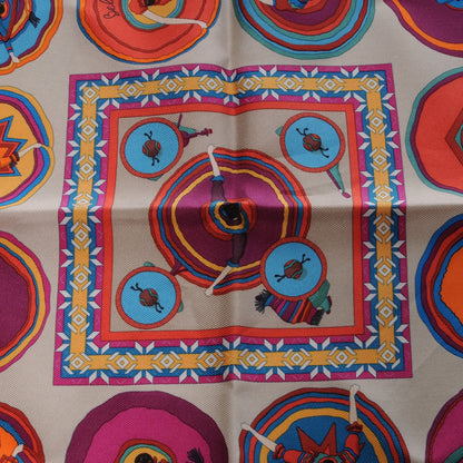 Hermes Silk Belles du Mexique Pocket Square Scarf 1 of 6