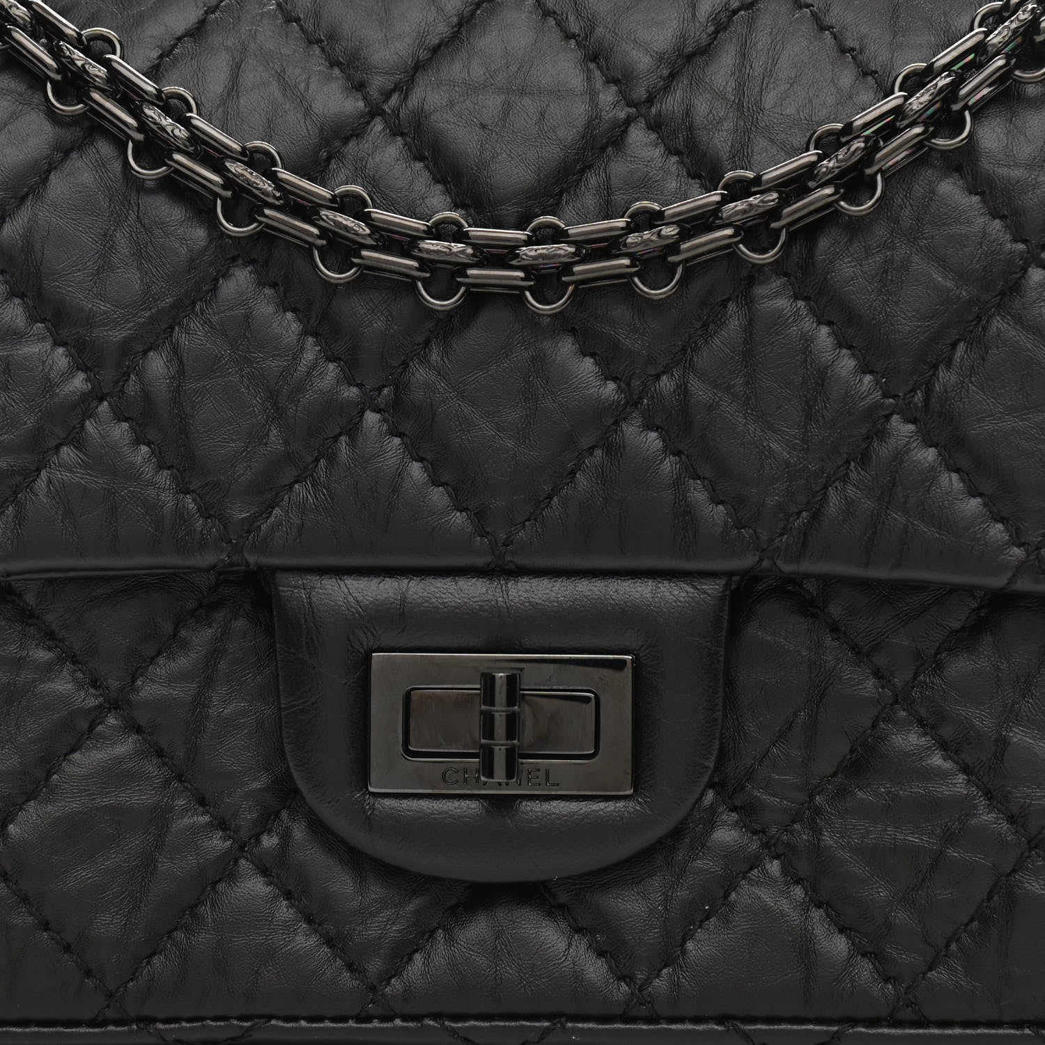 Chanel Aged Calfskin Quilted 2.55 Reissue Mini Flap So Black 8 of 10