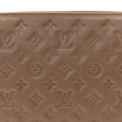 Louis Vuitton Lambskin Embossed Monogram Coussin PM Taupe 7 of 9