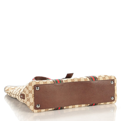 Gucci Monogram Large Web Shopper Tote Brown 4 of 7