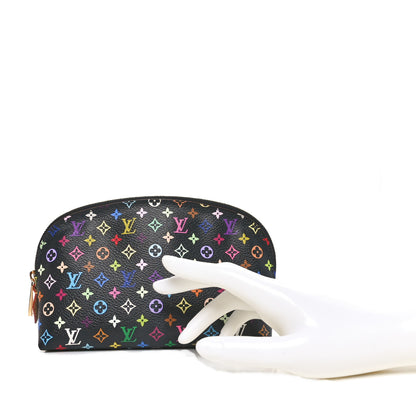 Louis Vuitton Monogram Multicolor Cosmetic Pouch Black Grenade 2 of 9