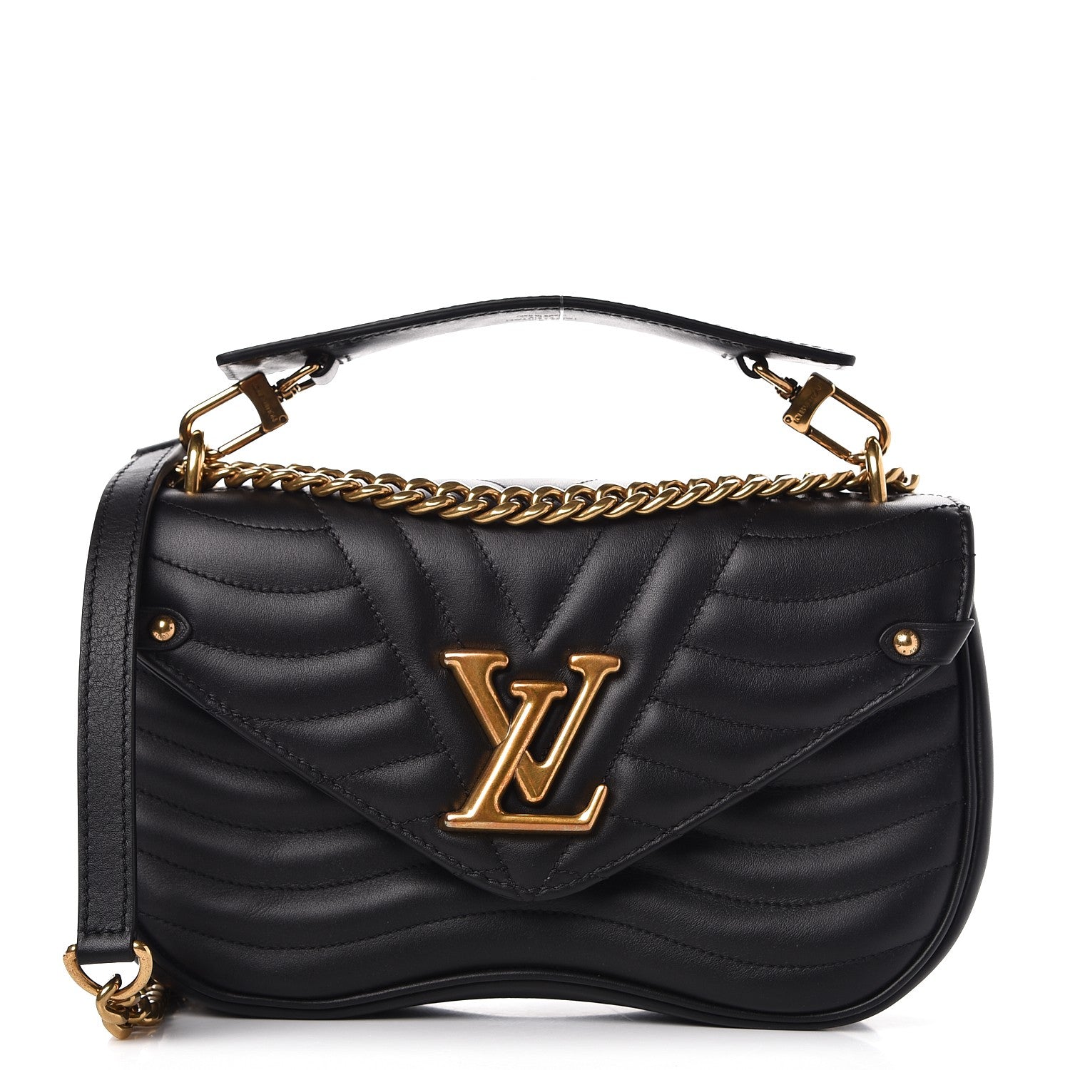 Louis Vuitton Calfskin New Wave Chain MM Black 1 of 7
