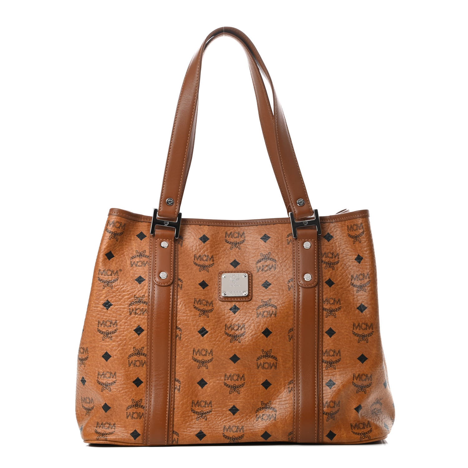 MCM Visetos Shopping Tote Cognac 1 of 10
