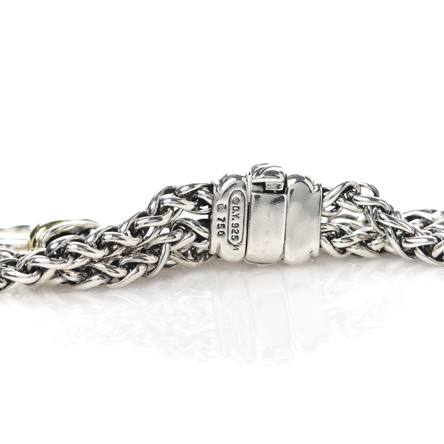 Sterling Silver 18K Yellow Gold 8mm Double Wheat Chain Necklace