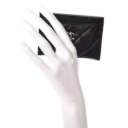 Chanel Glazed Calfskin Quilted Card Holder Black 2 of 8