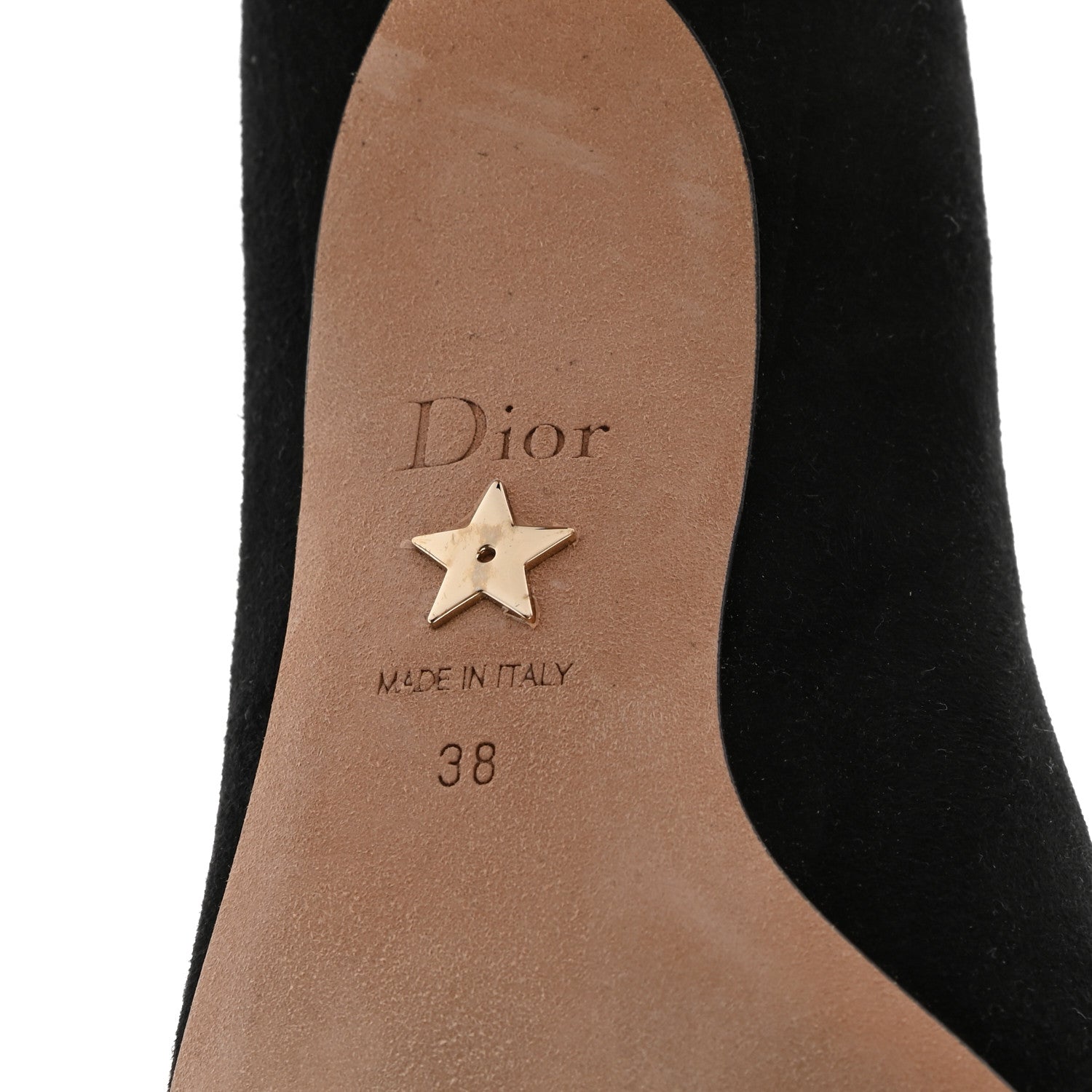 Christian Dior Suede Crystal Diorich Slingback Pumps 38 Black 6 of 8