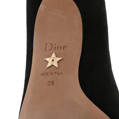 Christian Dior Suede Crystal Diorich Slingback Pumps 38 Black 6 of 8