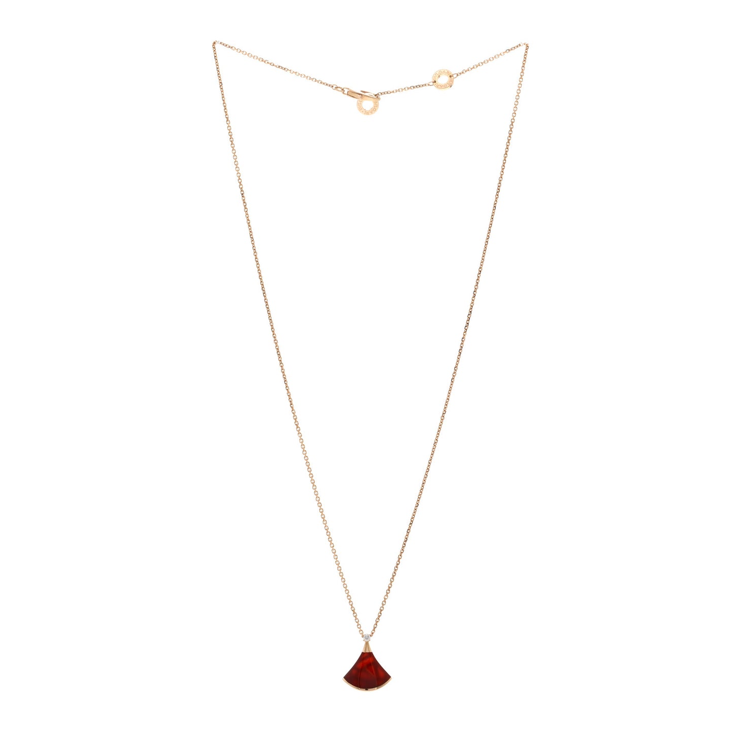 18K Rose Gold Diamond Carnelian Divas' Dream Pendant Necklace