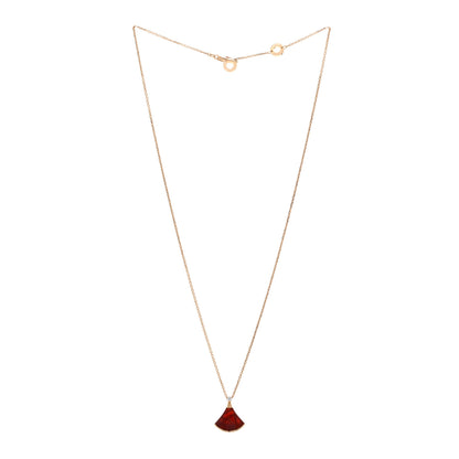 Bulgari 18K Rose Gold Diamond Carnelian Divas' Dream Pendant Necklace 3 of 5