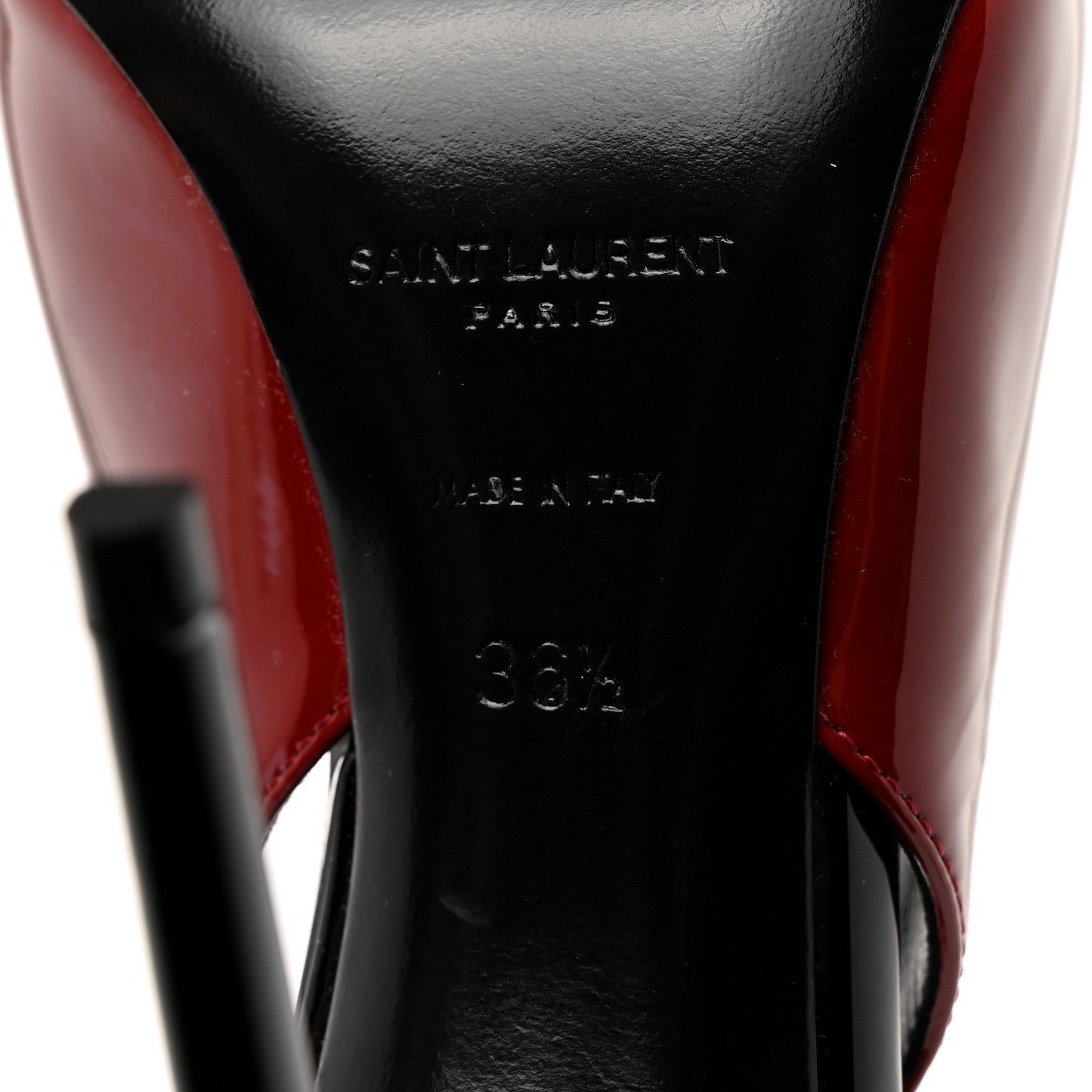 Saint Laurent Patent Calfskin Zoe 105 Slingback Pump 36.5 Red 8 of 8