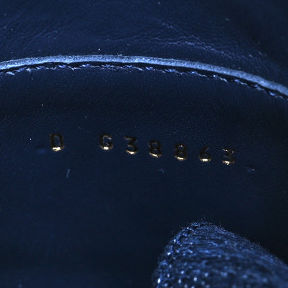 Chanel Denim Patent Lambskin Quilted CC Lace Up Combat Boots 37.5 Blue Black 7 of 8
