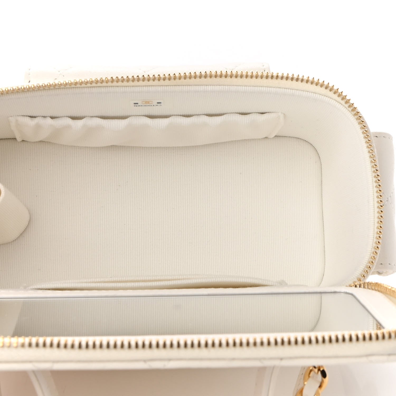 Chanel Lambskin Quilted Polly Pocket East West Top Vanity With Chain White 4 of 10