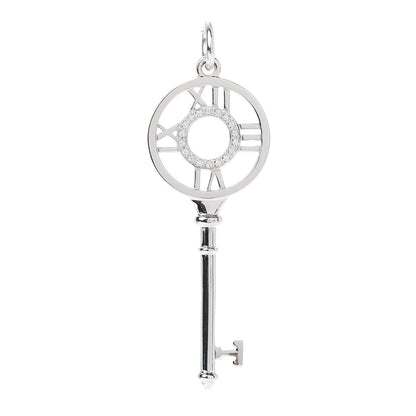 Tiffany 18K White Gold Diamond Atlas Key Pendant 1 of 3