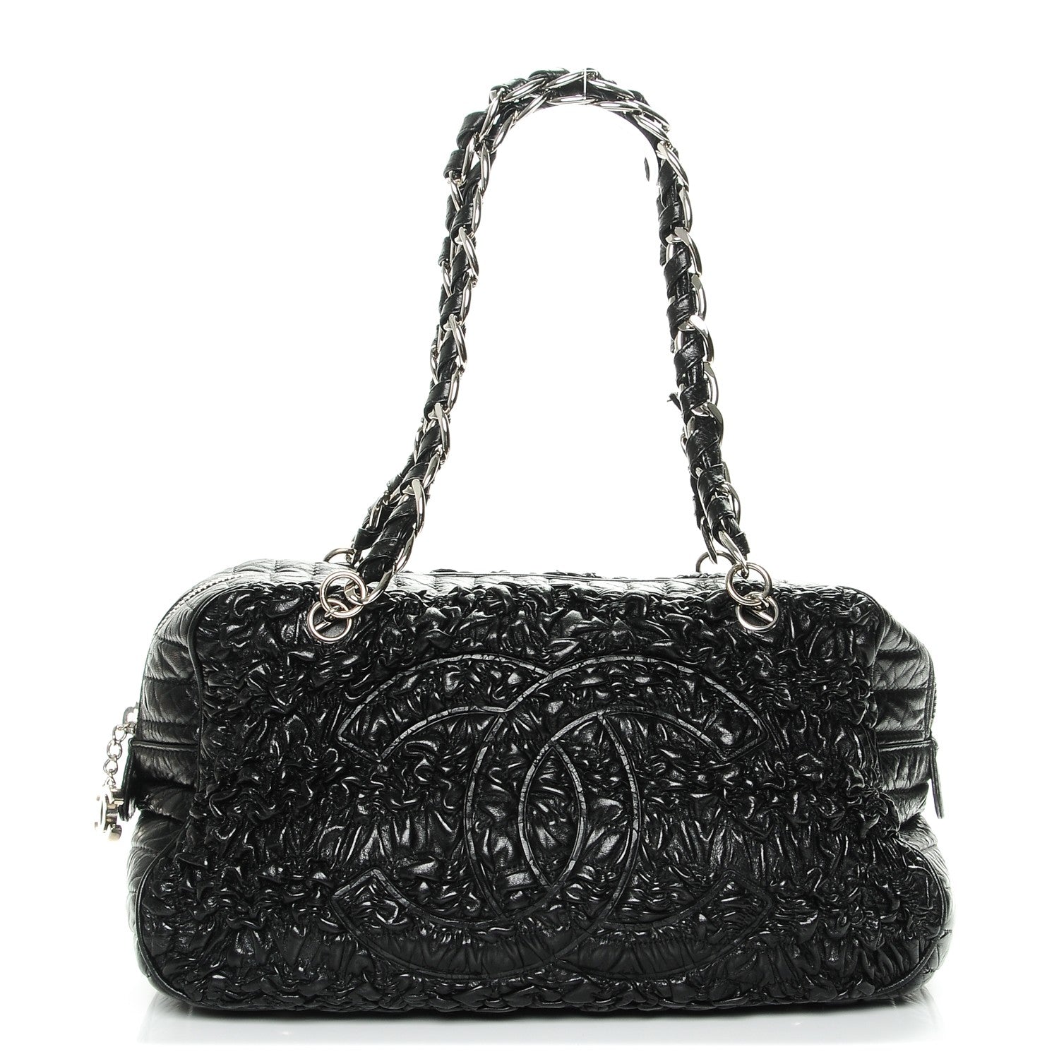 Chanel Lambskin Astrakhan Bowler Black 1 of 7