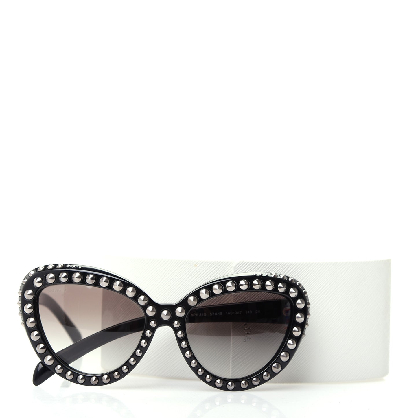 Acetate Studded Ornate Cat Eye Sunglasses SPR 31Q Black