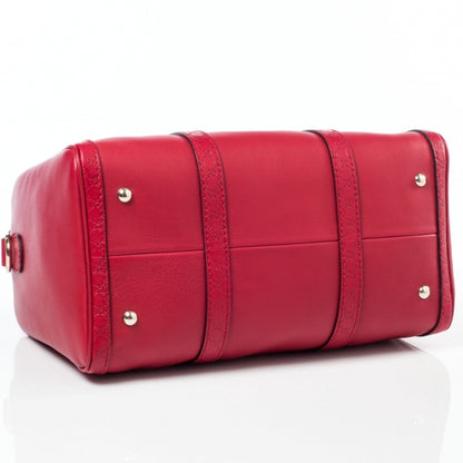 Gucci Calfskin Microguccissima Trim Medium Boston Raspberry Red 5 of 10