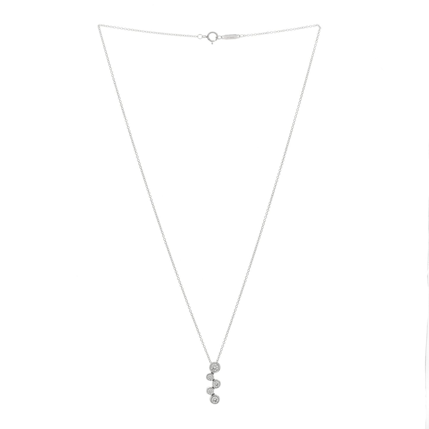 Platinum Diamond Bubble Pendant Necklace