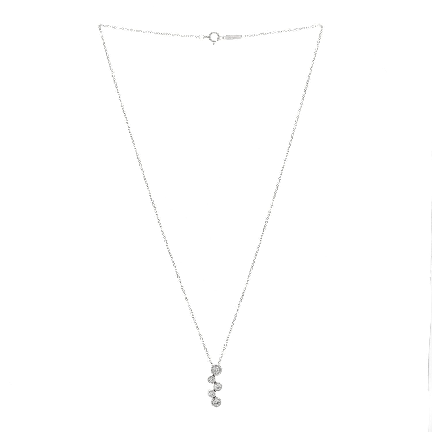 Tiffany Platinum Diamond Bubble Pendant Necklace 2 of 3