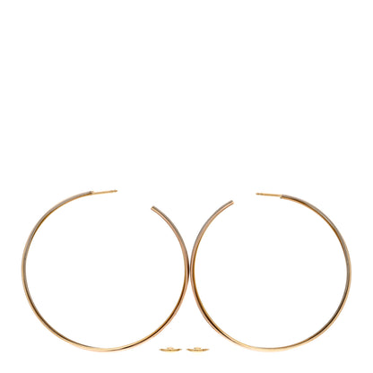 Cartier 18K Pink Yellow White Gold Large Trinity Hoop Earrings 3 of 4
