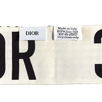 Christian Dior Silk 30 Montaigne Mitzah Scarf Black White 3 of 3