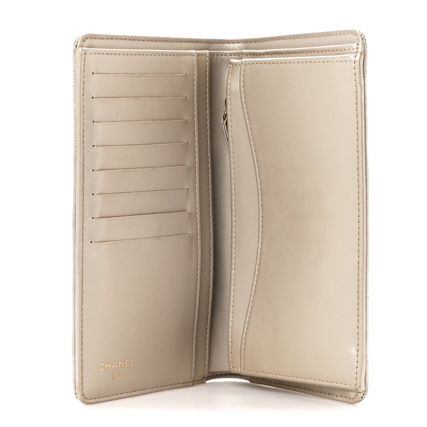 Chanel Metallic Caviar Quilted Yen Wallet Gold 8 of 15